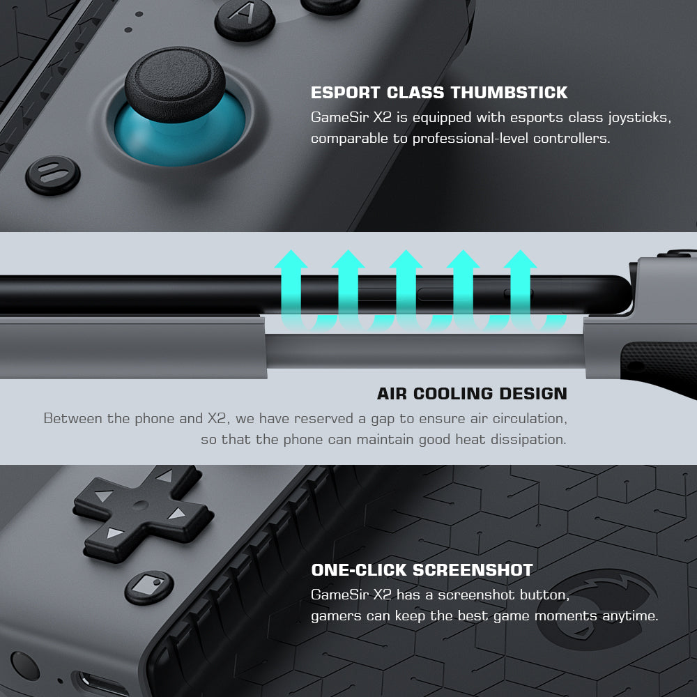 GAMESIR X2 Bluetooth bezdrátový gamepad herní ovladač pro mobilní telefon Android/iOS GAMESIR X2 Bluetooth bezdrátový gamepad herní ovladač pro mobilní telefon Android/iOS